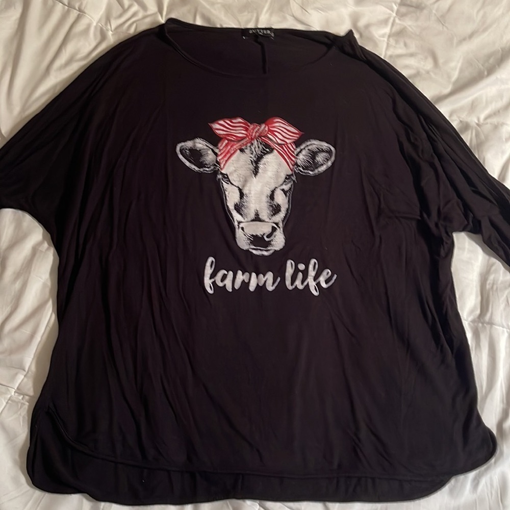 Cute Farm Life 3/4 sleeve shirt L